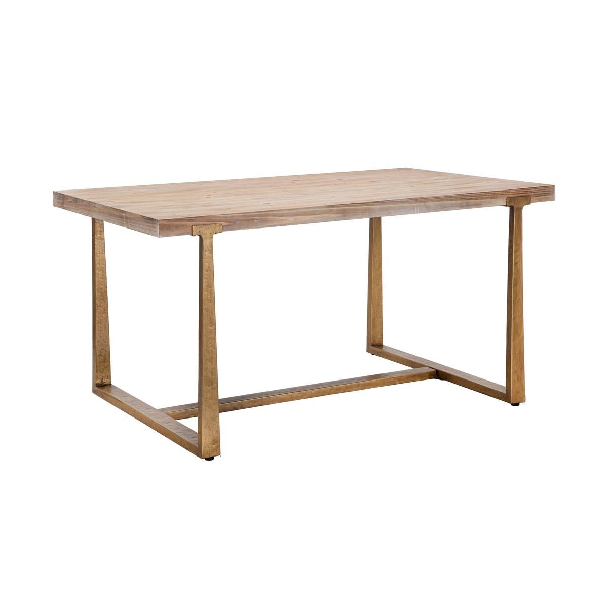 Stół jadalniany prostokątny z metalu i drewna 90x150 cm nowoczesny Ankara