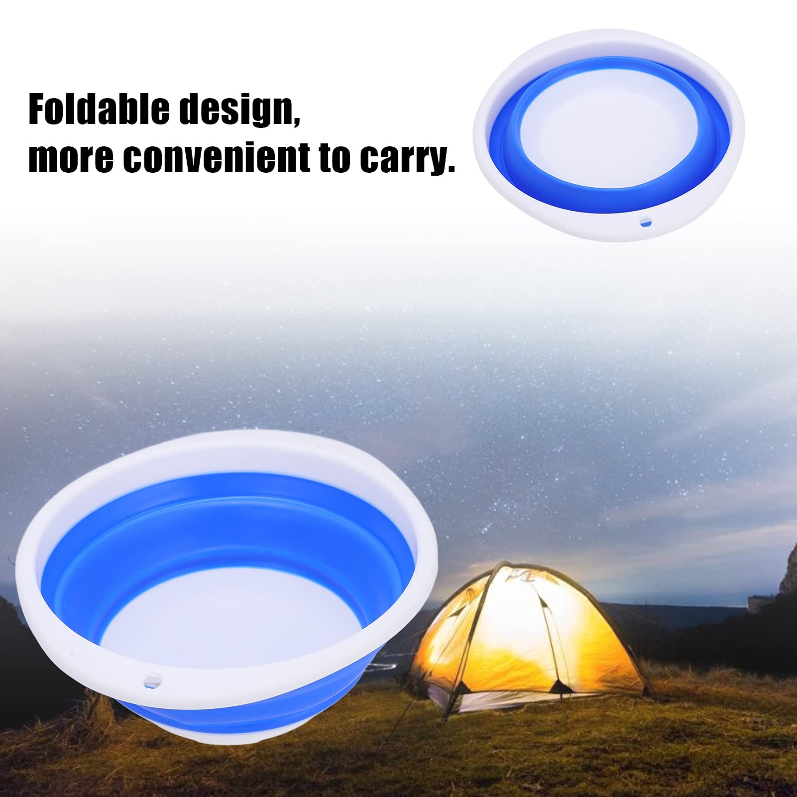 Bacinella Pieghevole 30x28 Cm - Grigio, Materiale TPE/PP Senza BPA | Per Campeggio E Casa - Foto 4