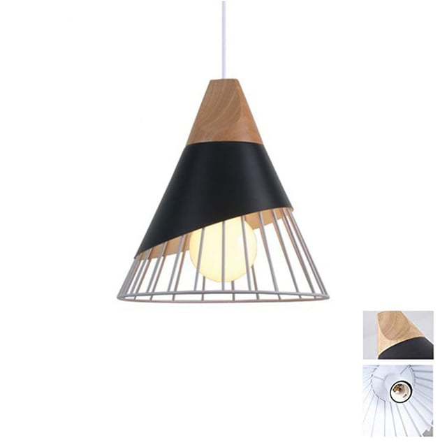 Nowoczesny, industrialny kinkiet metalowy z abażurem E27 do jadalni, kuchni i przedpokoju w kolorze czarno-białym