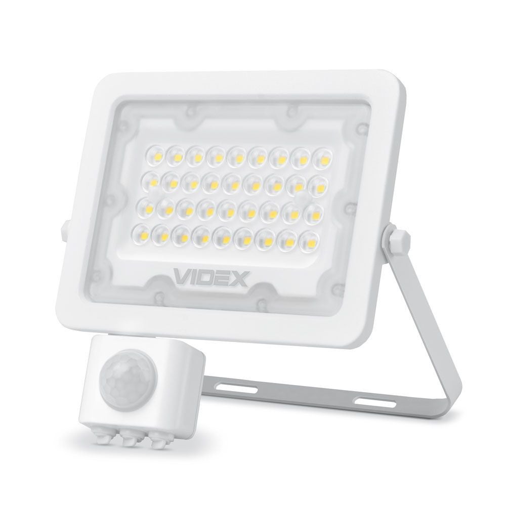 Naświetlacz LED z czujnikiem ruchu biały LED 30W 5000K 2700lm IP65 wym: 18 x 17,7 x 5,4 cm aluminium Videx