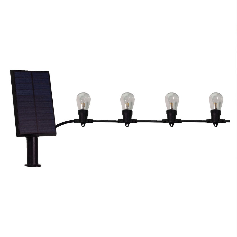 Guirlande Guinguette Solaire LED 8,4m, 12 ampoules remplaçables G4, 12 x 3,8 lumens, 3000K Blanc-chaud, IP44, crépusculaire - Tibelec - 2