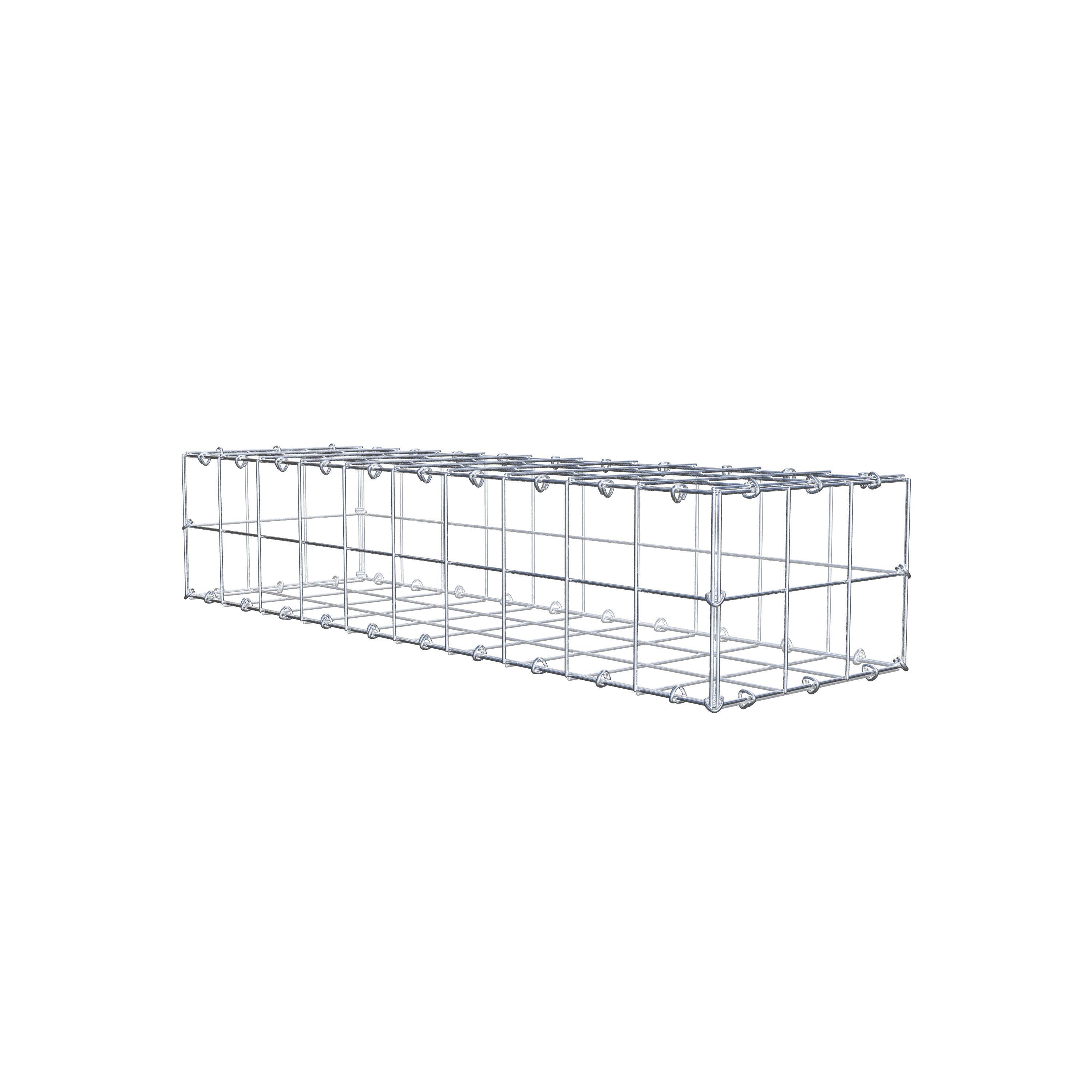 Gavión de acero galvanizado 100x20x30cm (LxAxP), malla 10 x 10cm, Anillo en C, jaula metálica para muro o jardín - 7