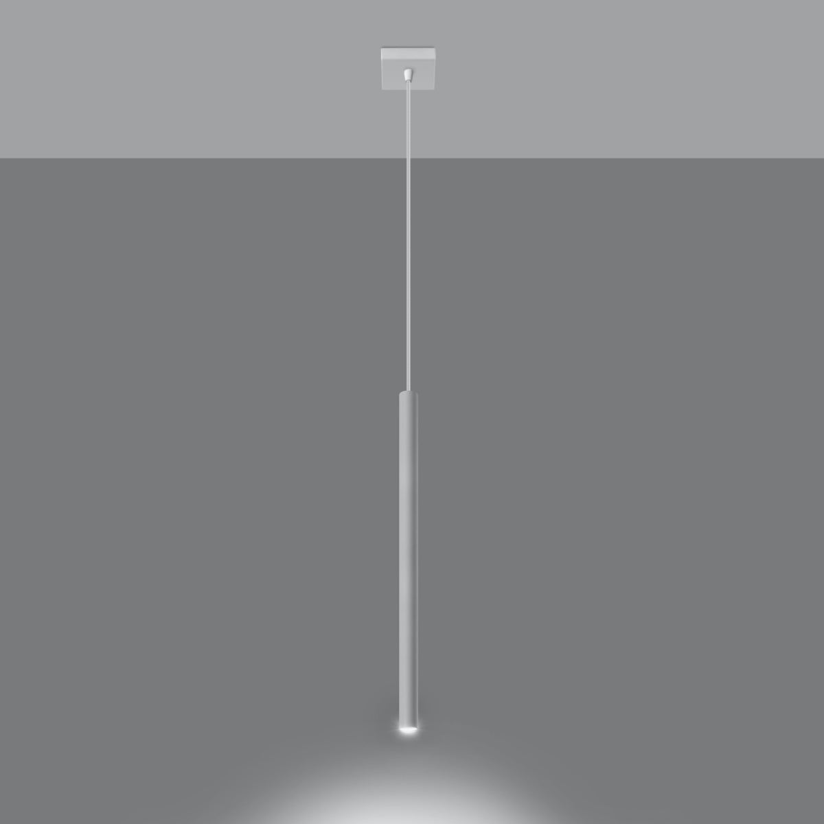 Lampa wisząca BRILL 1 biała LED 3000K - 8x8x100cm Sollux