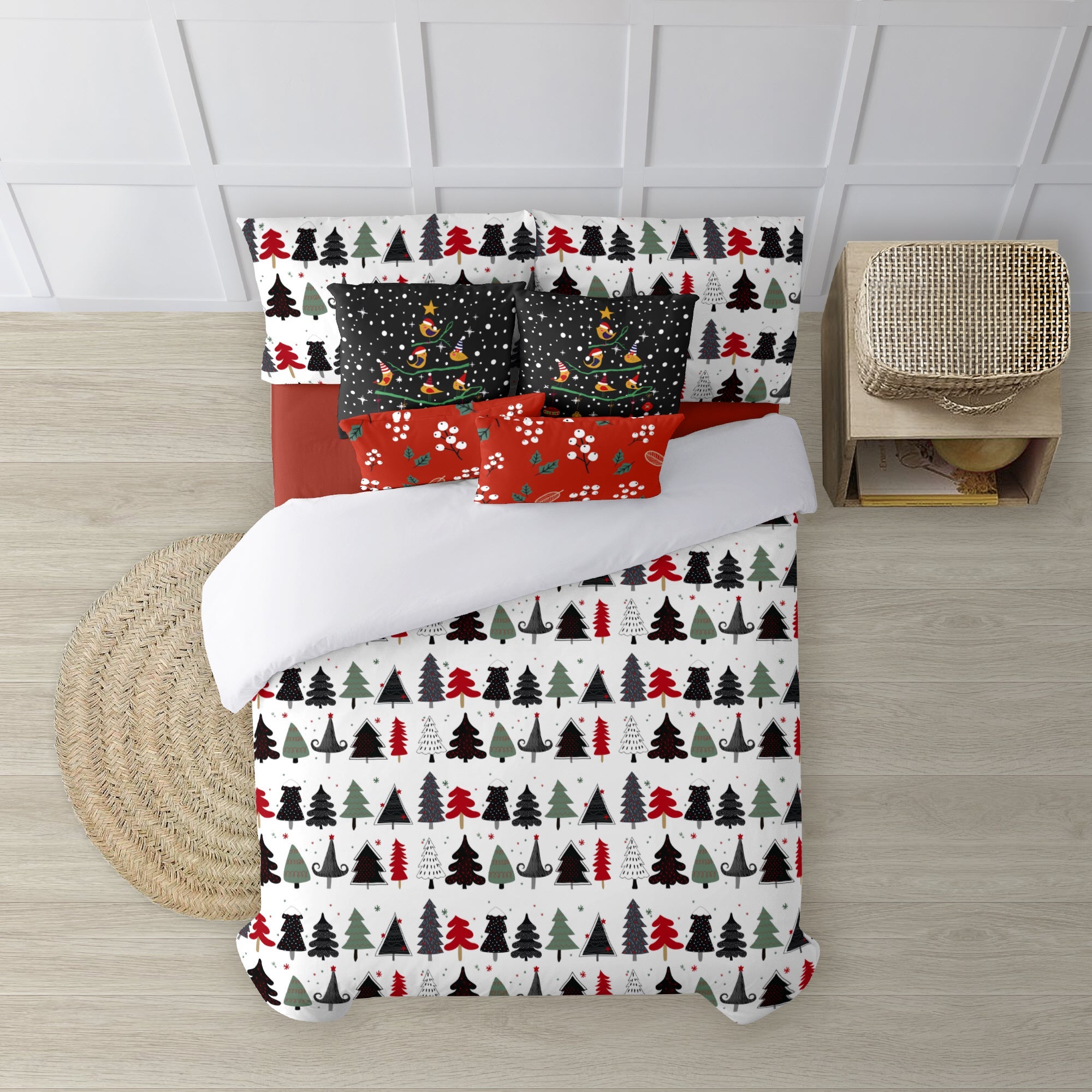 Housse de couette à clics 100% coton Merry Christmas 16 pour le lit180