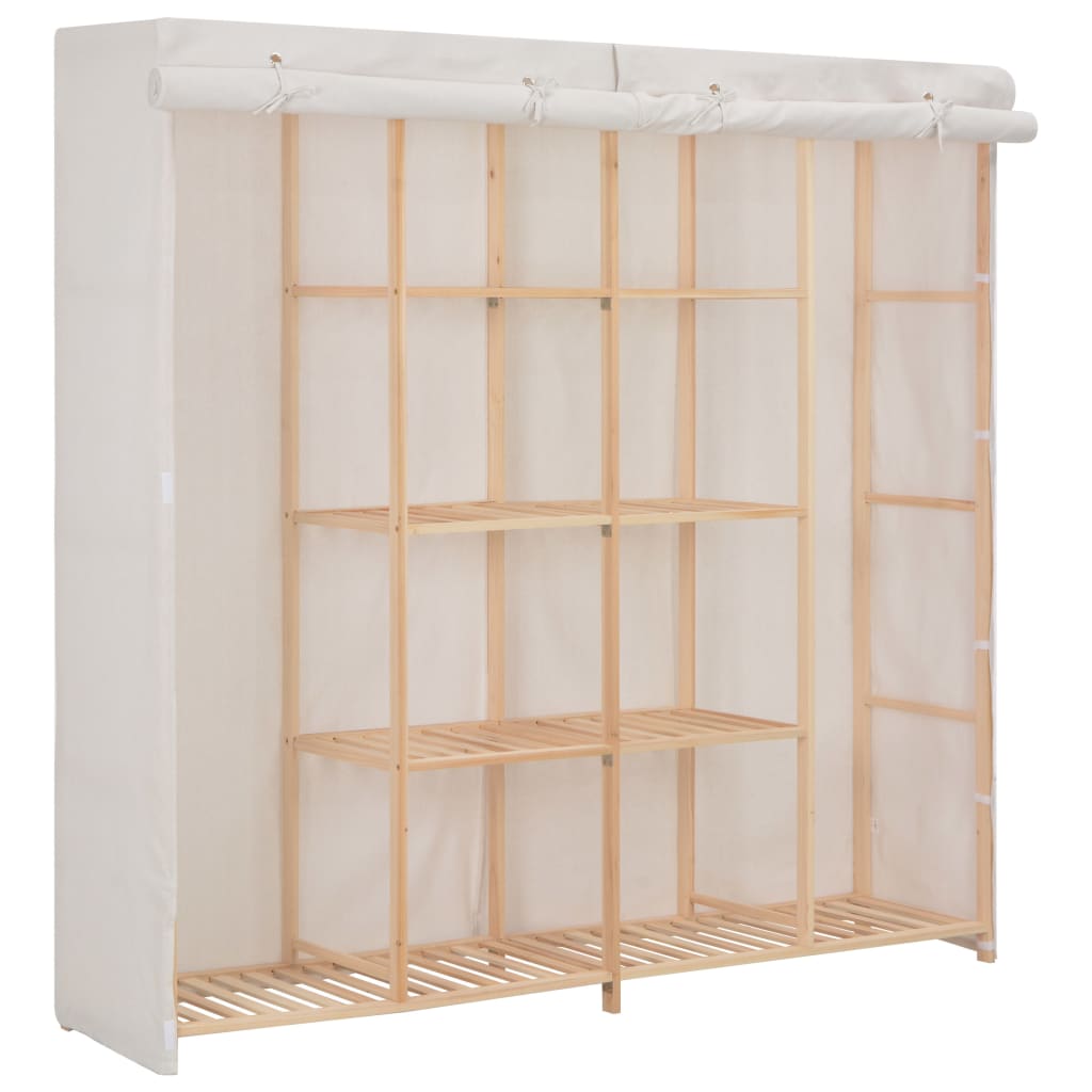 Armário de tecido branco 173x40x170 cm - COMFORTXL - 2