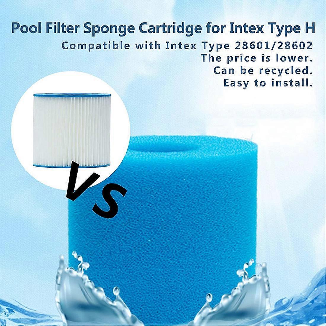 Lot de 4 filtres de piscine de type H, mousse filtrante de rechange - 3