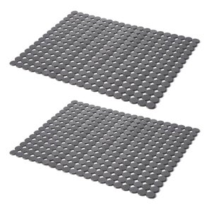 2 Pièces Tapis Évier Cuisine 40x30 Cm - Protège Évier PVC Noir Découpable, Tapis Fond D'Évier Pour Éviers Céramique Et Inox