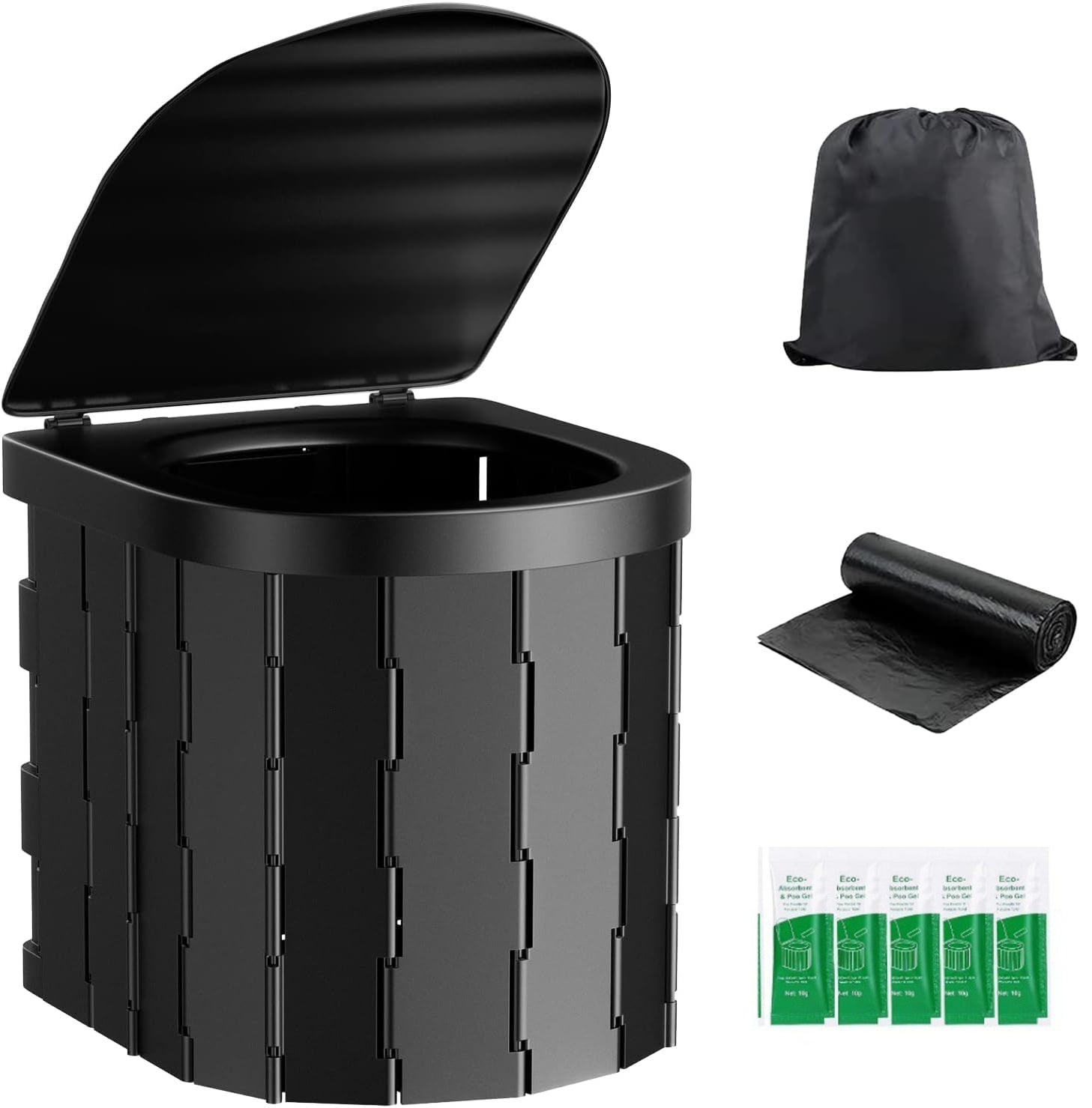 Toilettes De Camping Pliantes WADEO – Pour Adultes, Vert Foncé, Compactes