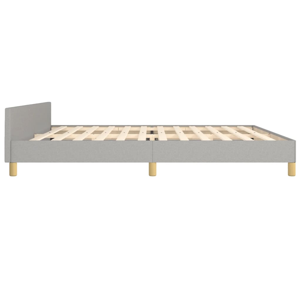 Cadre de lit sans matelas gris clair 200 x 200 cm en tissu - 7