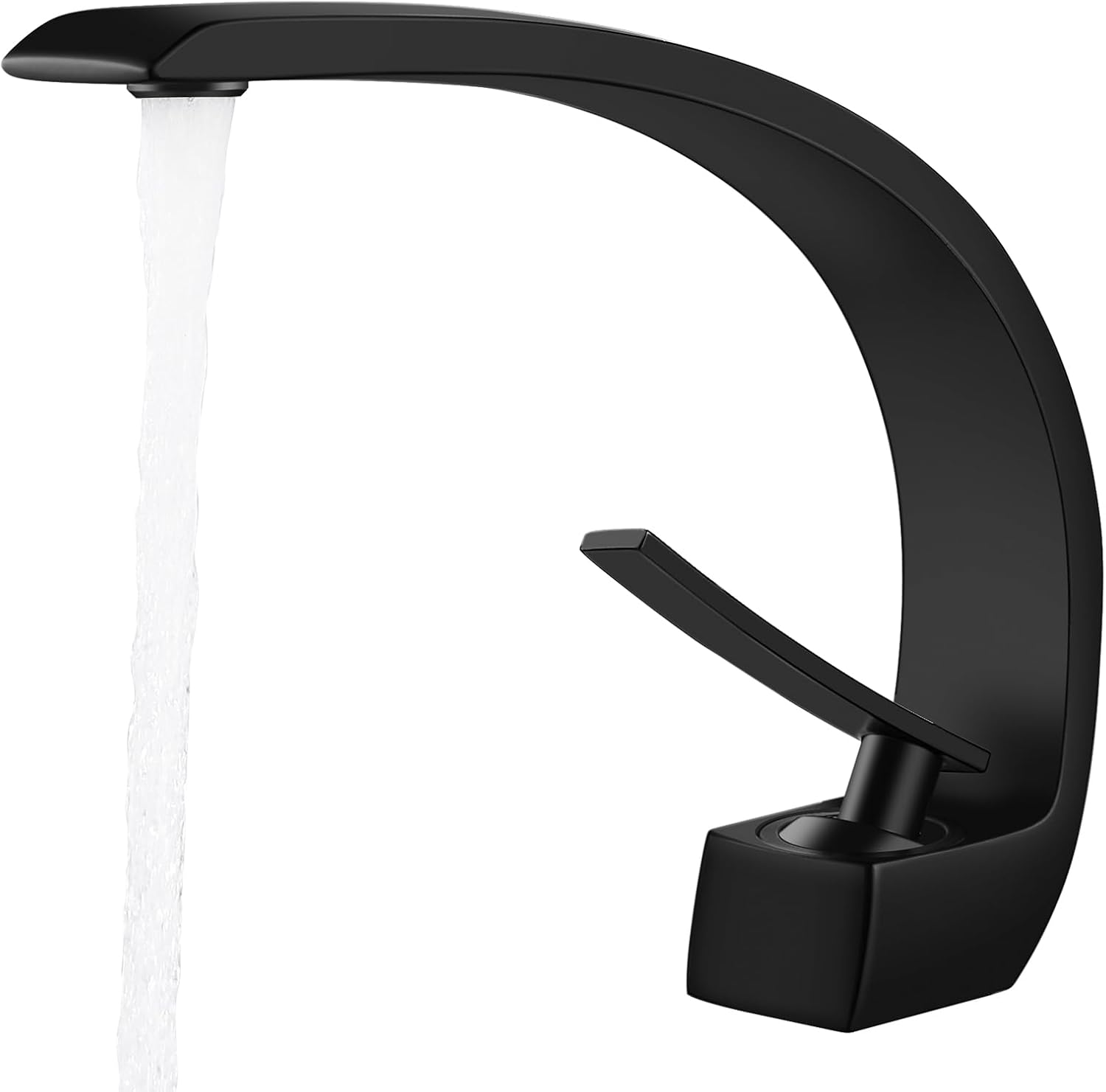 Czarny kran łazienkowy z mosiężną baterią mieszającą do umywalki - z ciepłą i zimną wodą do łazienki, toalety lub toalety dla gości