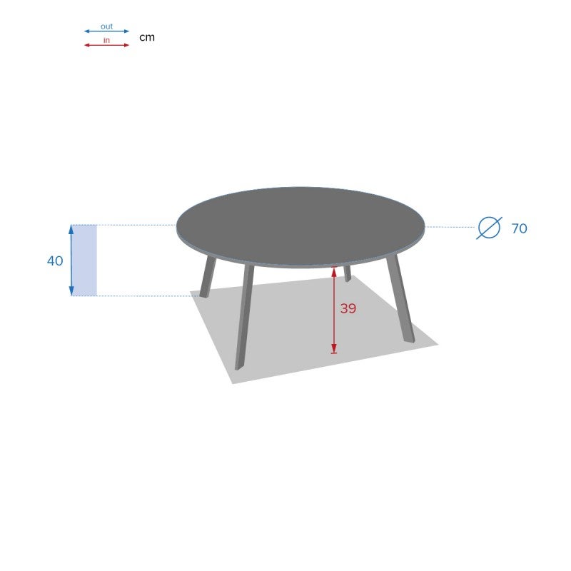 Table d'appoint d'extérieur rond en Acier Marron - 2