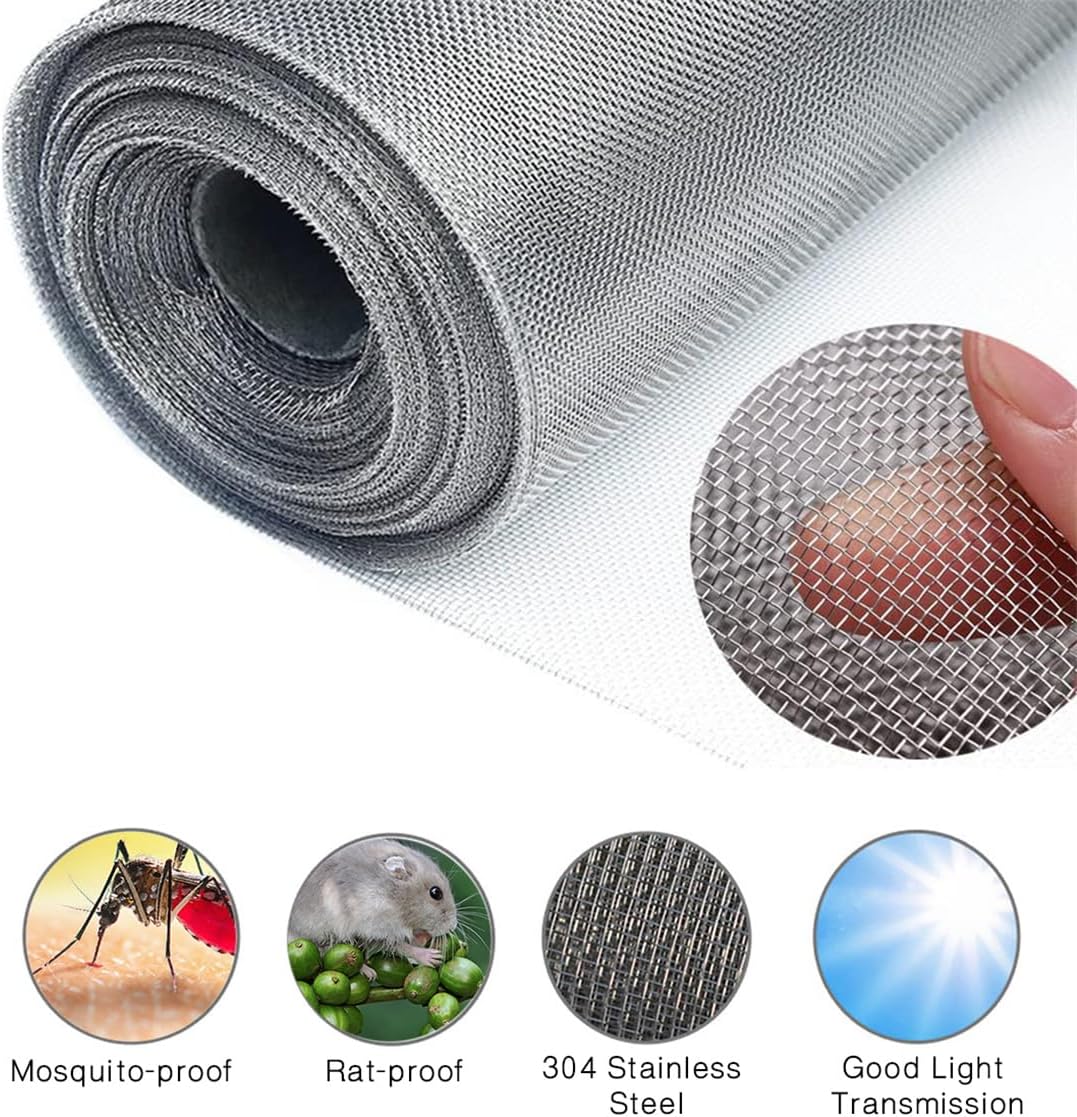 Rouleau de filtre à mailles fines 450 x 120 cm, moustiquaire de porte en fibre de verre 30 mailles - anti-rongeurs - 3
