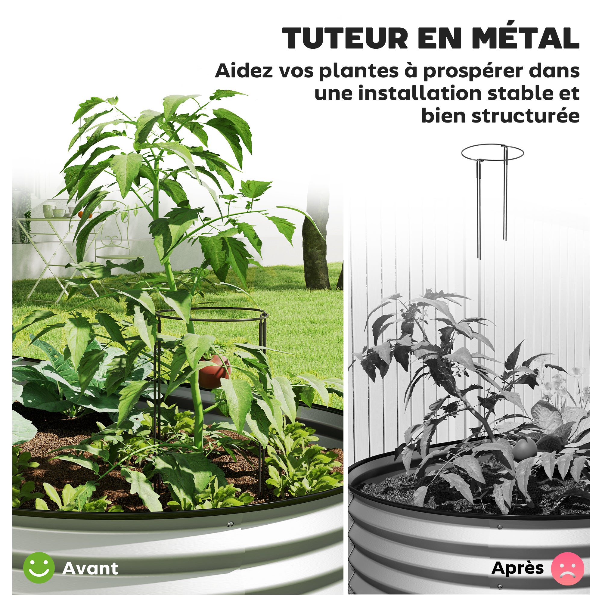 Jardinière surélevée acier galvanisé Outsunny - 4