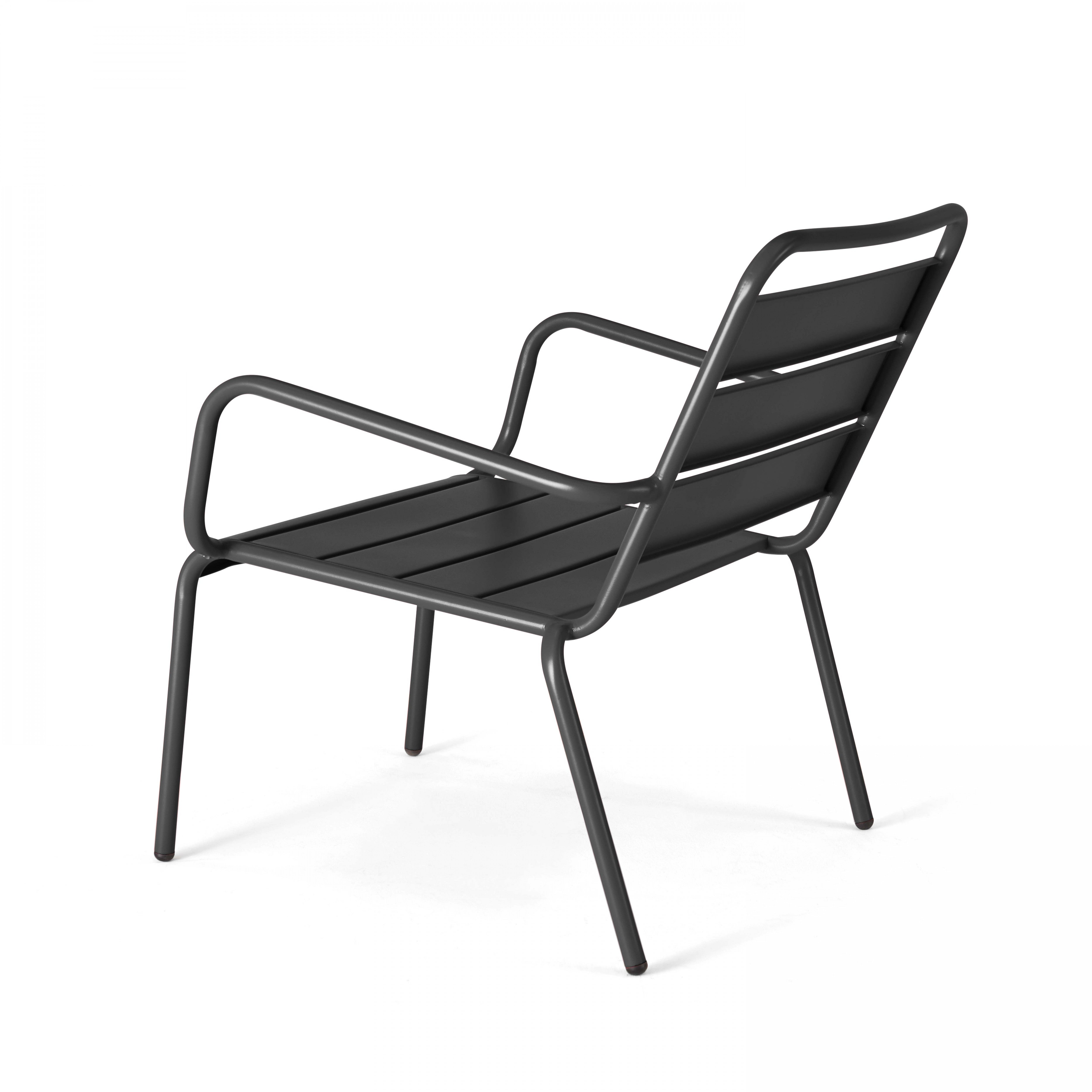 Fauteuil de jardin bas relax acier anthracite , Palavas - Oviala - 3
