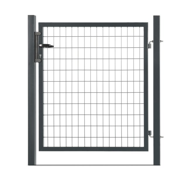 Portillon grillagé en acier galvanisé maille 100 x 50 L 1m20 x H 1m50 Gris anthracite