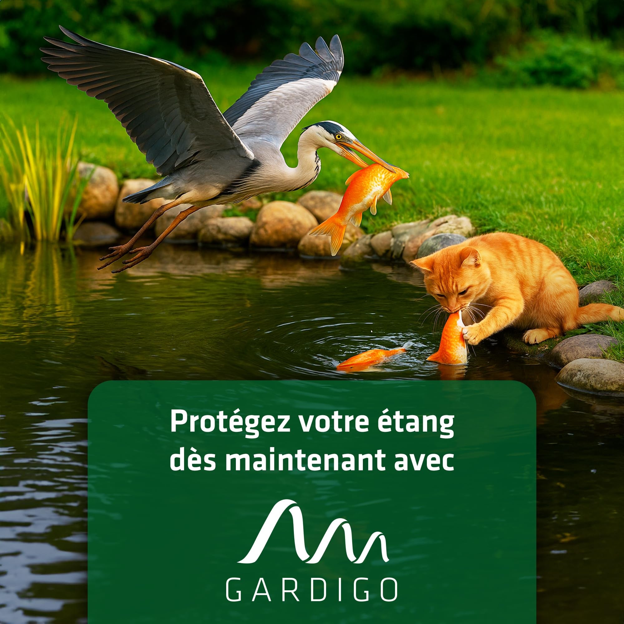 Protections de bassin - Lot de 20 | Protection flottante contre les hérons et les nuisibles | Filet en plastique léger | Hérons et chats - 6