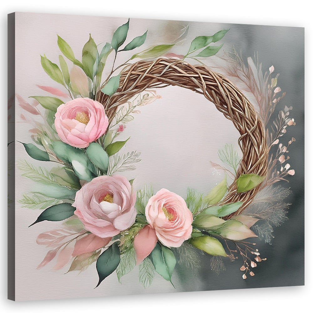 Obraz na płótnie, Różowe Kwiaty Abstrakcyjne 60x60