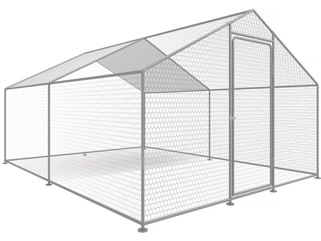 Enclos à poules 9 m² parc grillagé 3 x 3 x 2 M acier galvanisé
