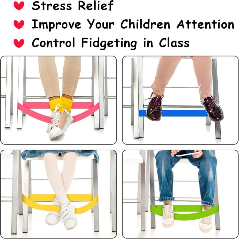 Cinto de atividades para cadeirinha infantil (conjunto de 6), alça para cadeira de reabilitação de TDAH, anel elástico de ioga - 6