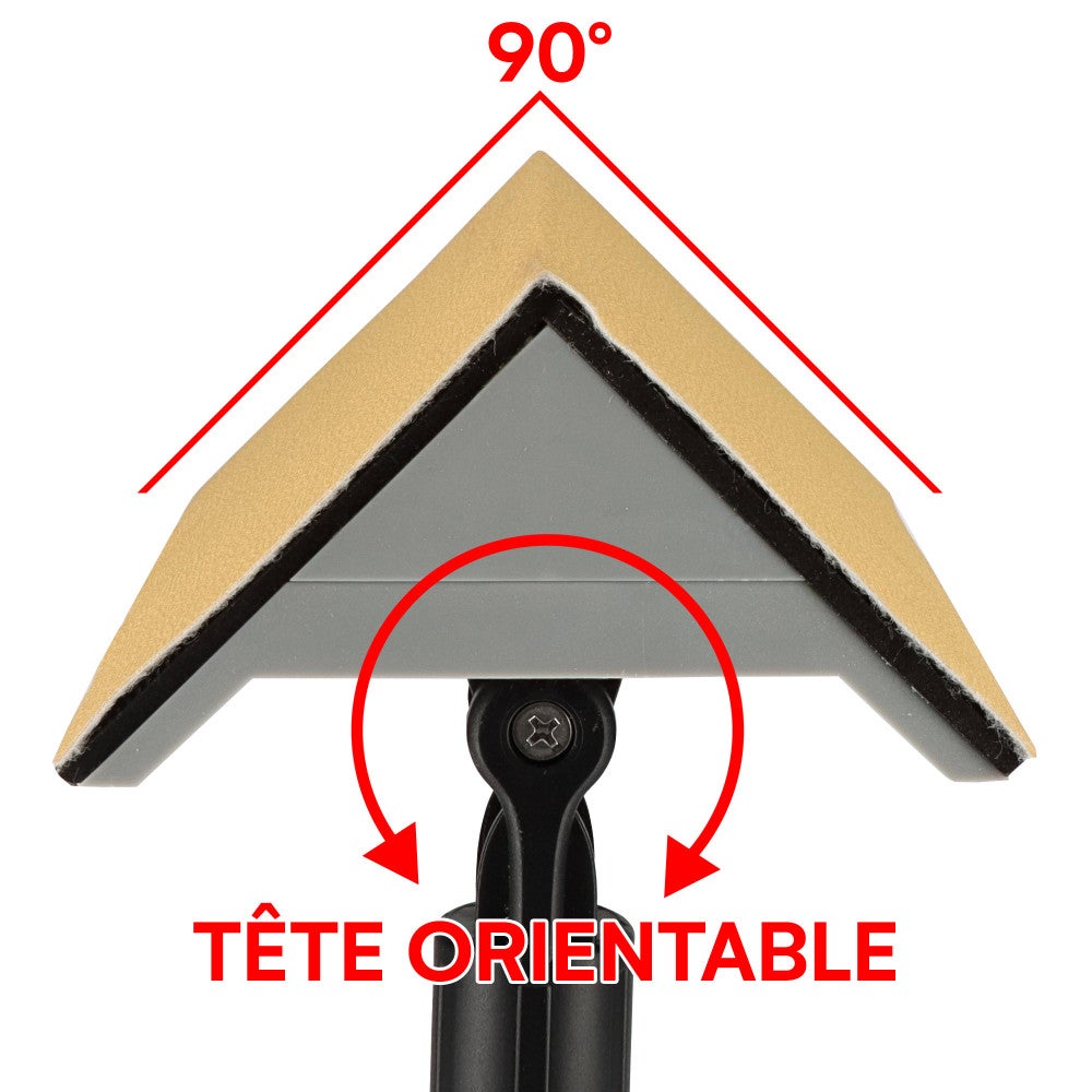 Kit ponçage plaquiste avec perche télescopique 1,2m - Ponceuse angle - circulaire - rectangulaire - détail - Feuilles abrasives - 3