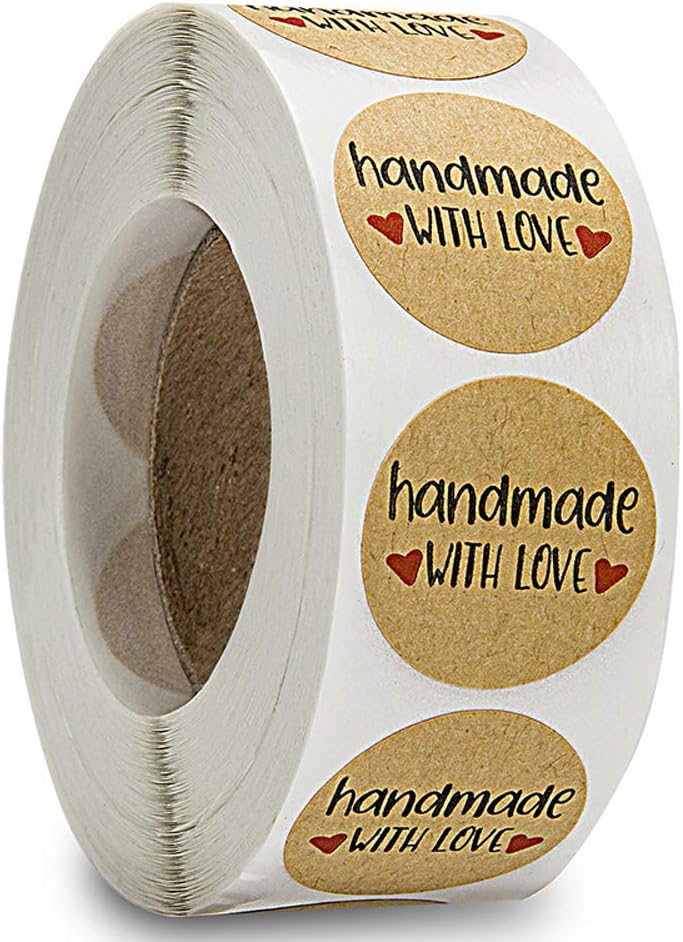 Rollo De 500 Piezas De Pegatinas Redondas Soledad En Kraft Autoetiquetas DIY Marrón | Bodega