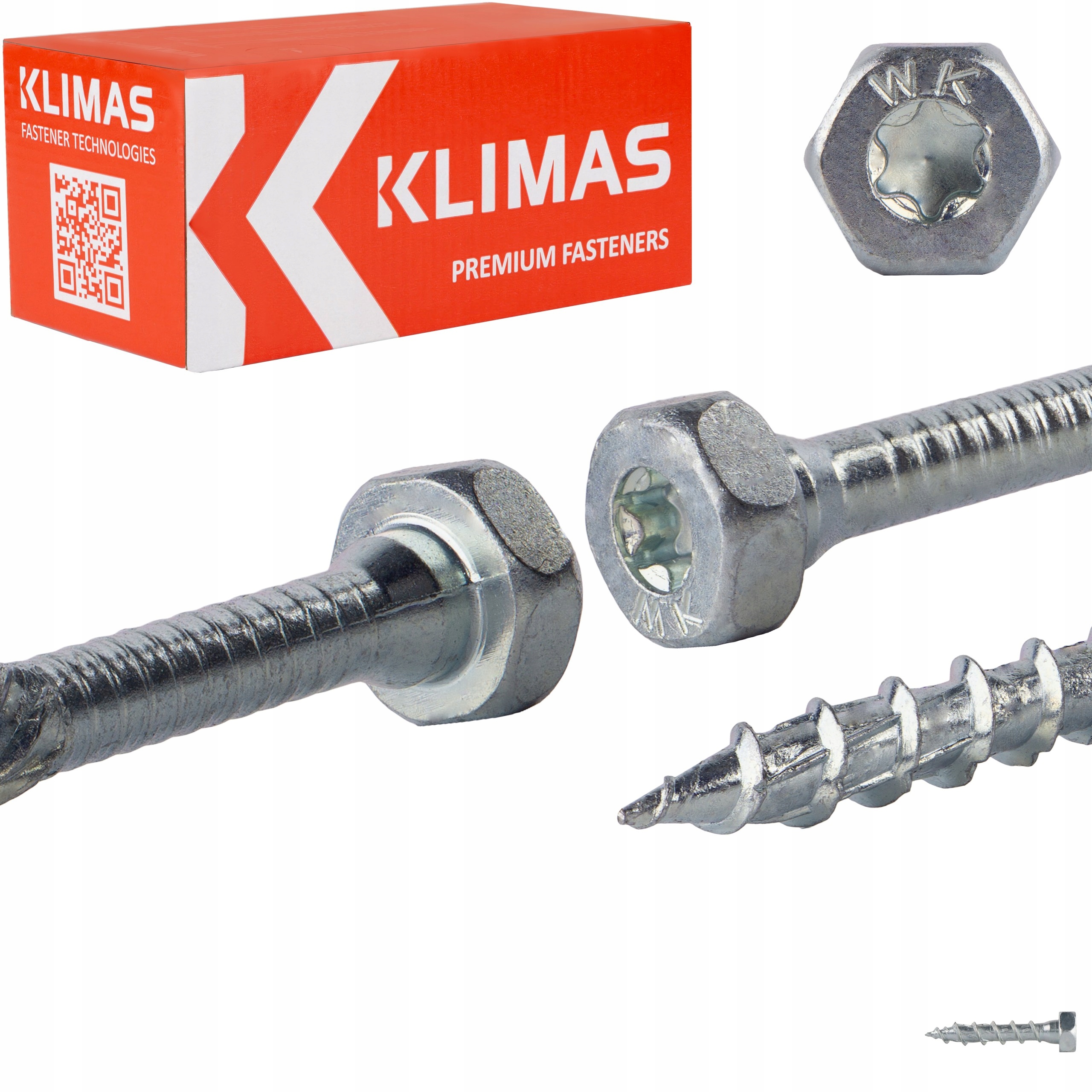 Wkręty do łączników ciesielskich Klimas WKCH 8x40 mm z łbem 6-kątnym 50szt