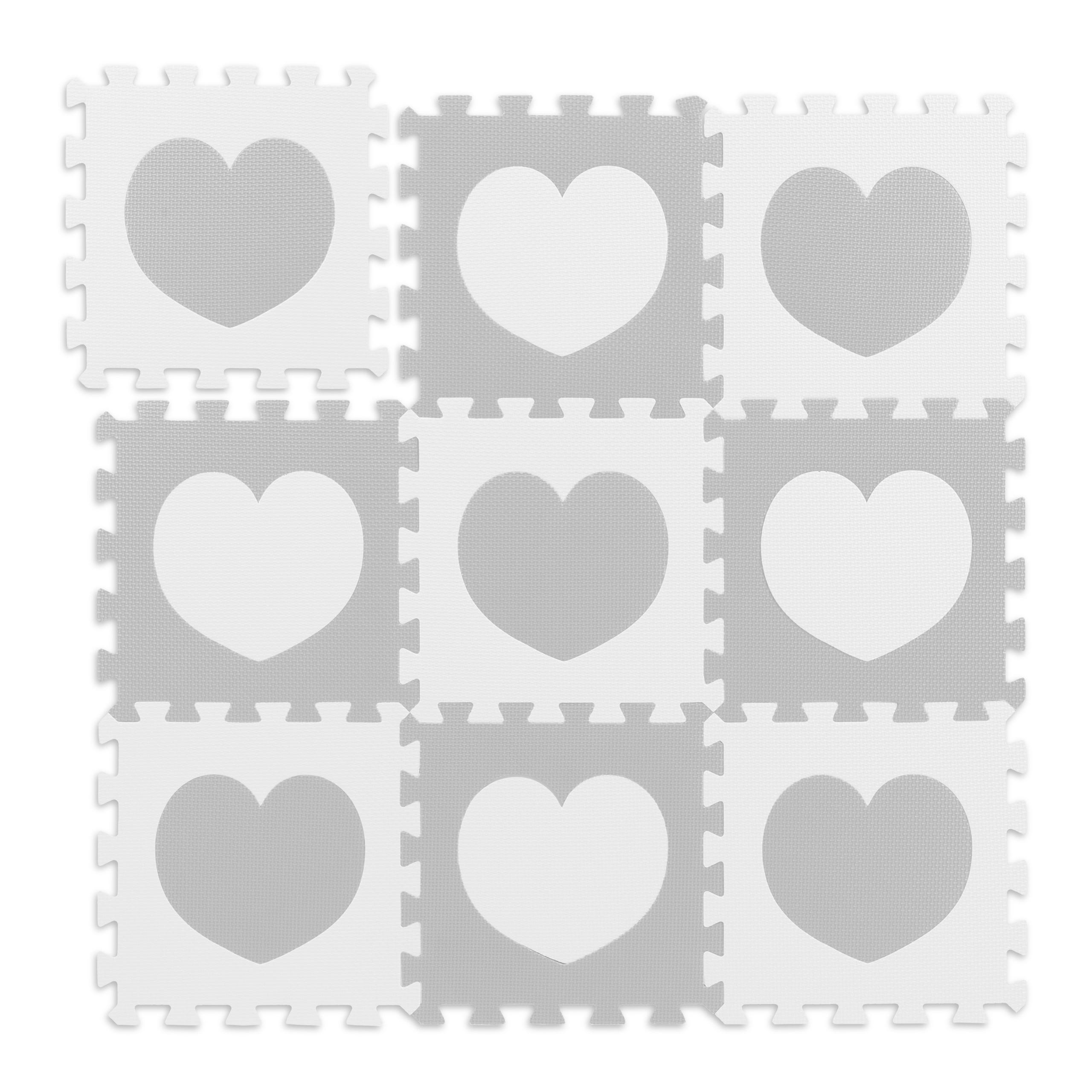 Tapis pour enfant Relaxdays Tapis de sol puzzle bébé éveil, motif cœur Tapis pour enfant Relaxdays Tapis de sol puzzle bébé éveil, motif cœur