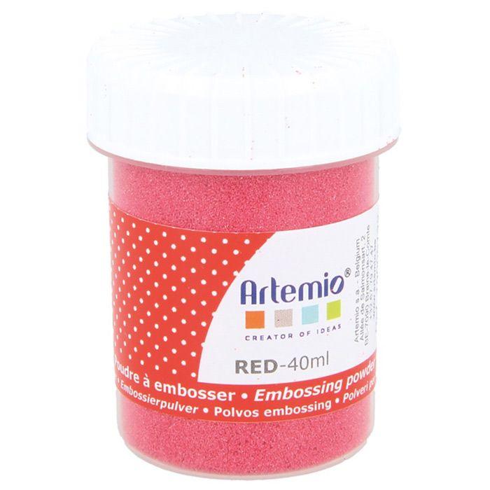 Artemio Polvere Per Goffratura 40 Ml - Rosso Opaco Per Embossing E Scrapbooking