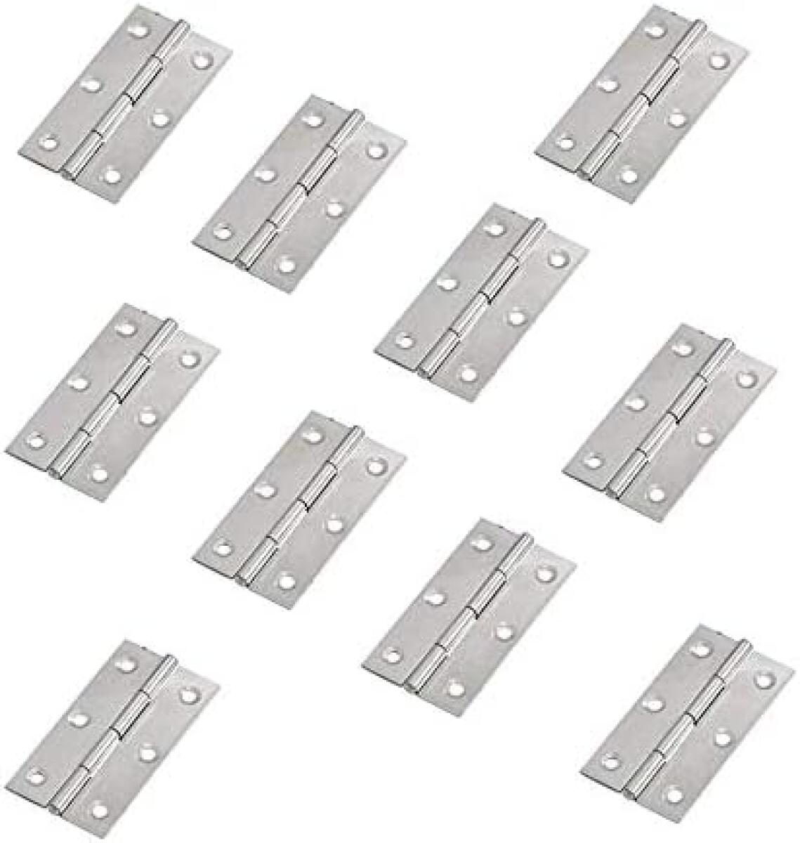 10 zawiasów drzwiowych ze stali nierdzewnej do mebli, 55 mm x 34 mm