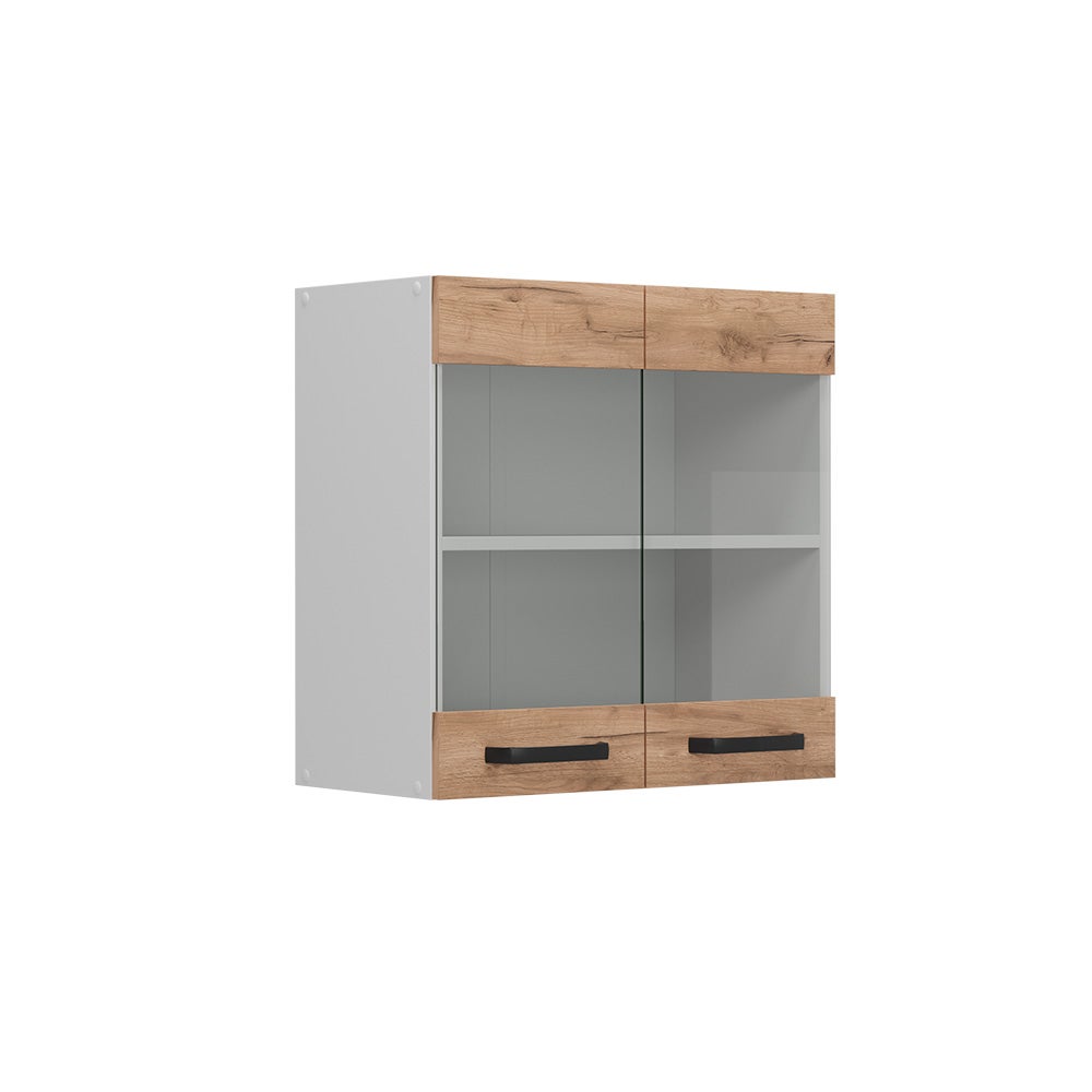 Vicco Szklana szafka kuchenna R-Line, Złoty dąb energetyczny, 60 cm