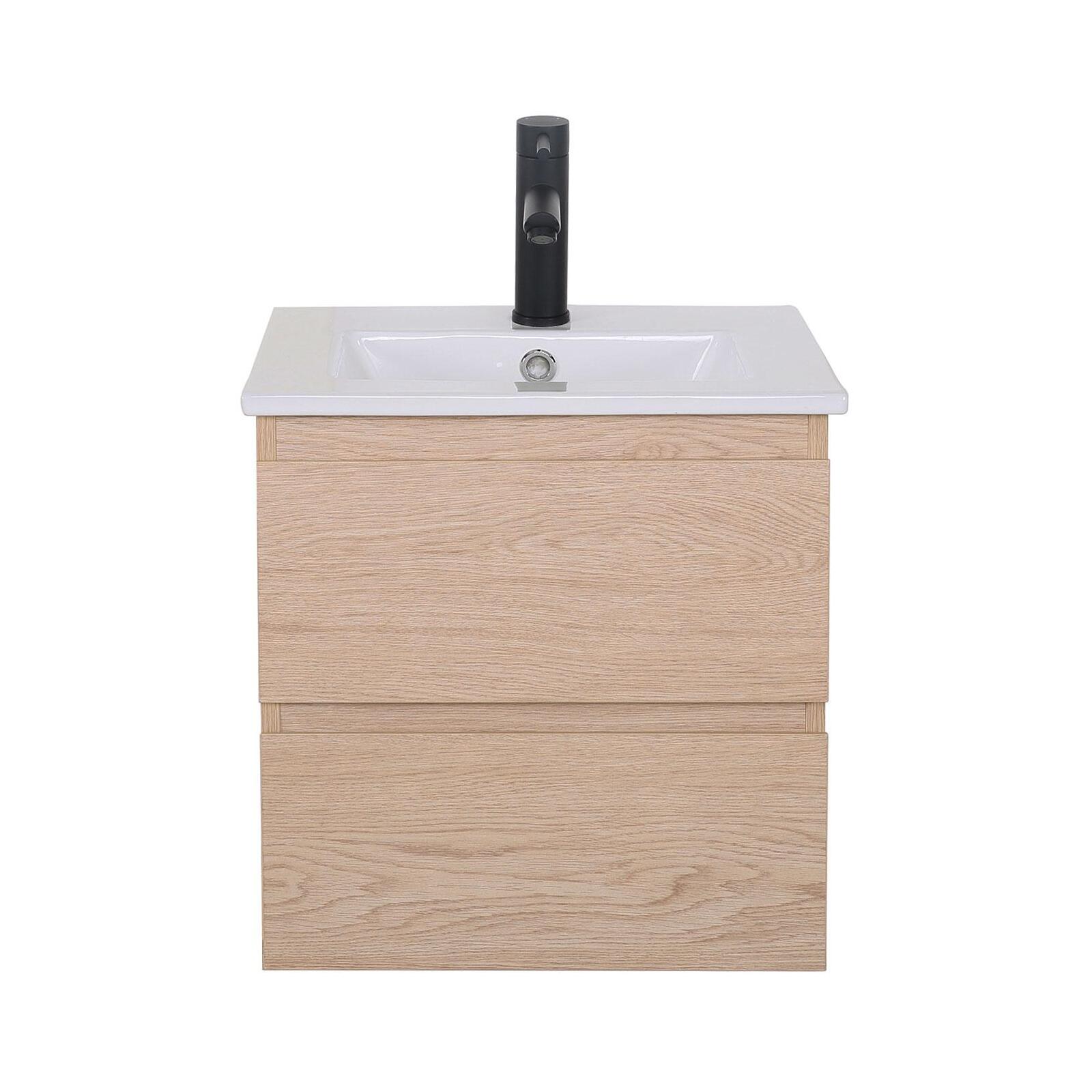 Meuble vasque SORRENTO suspendu 45cm avec plan céramique - 7
