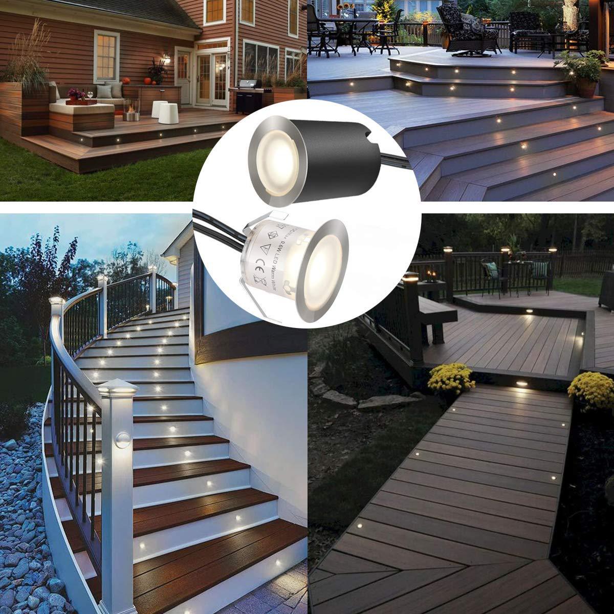 Lot de 16 Spot LED Encastrable Extérieur, IP67 Étanche, Ø 32mm, Spots à Encastrer Extérieur pour Terrasse Bois Deck en Bois (16 Led Blanc Chaud) - 8