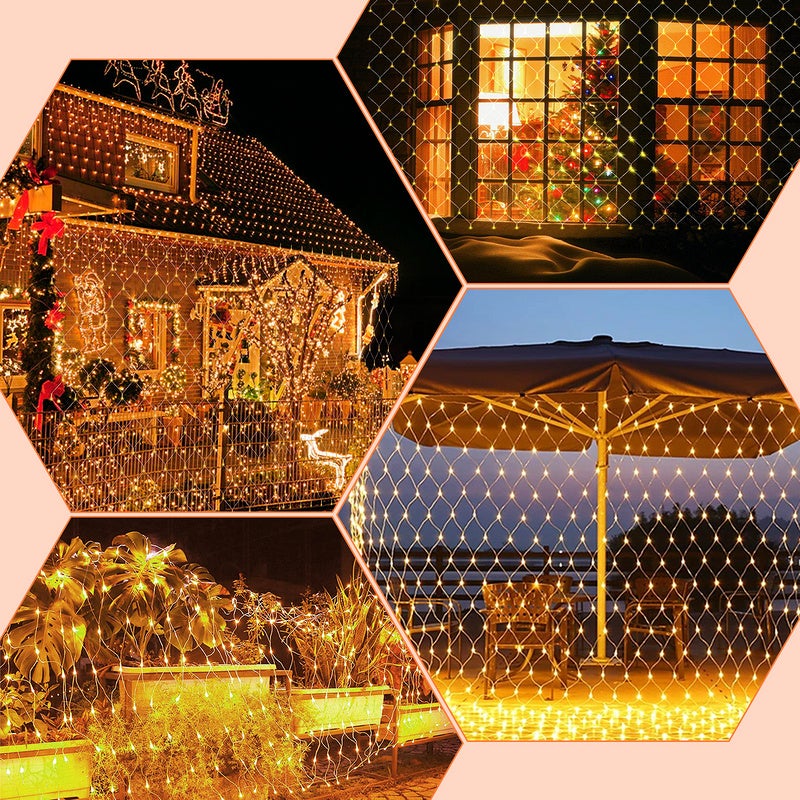 LED Filet de lumière 2*2M Rideau de lumière Chaîne de lumière Lumière ...