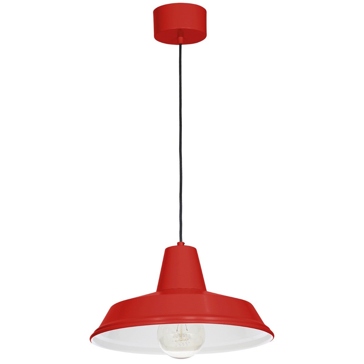 Lampa wisząca Class czerwony matowa-biała 1xE27x15W wym: 120 x 36 x 36 cm metal Luminex