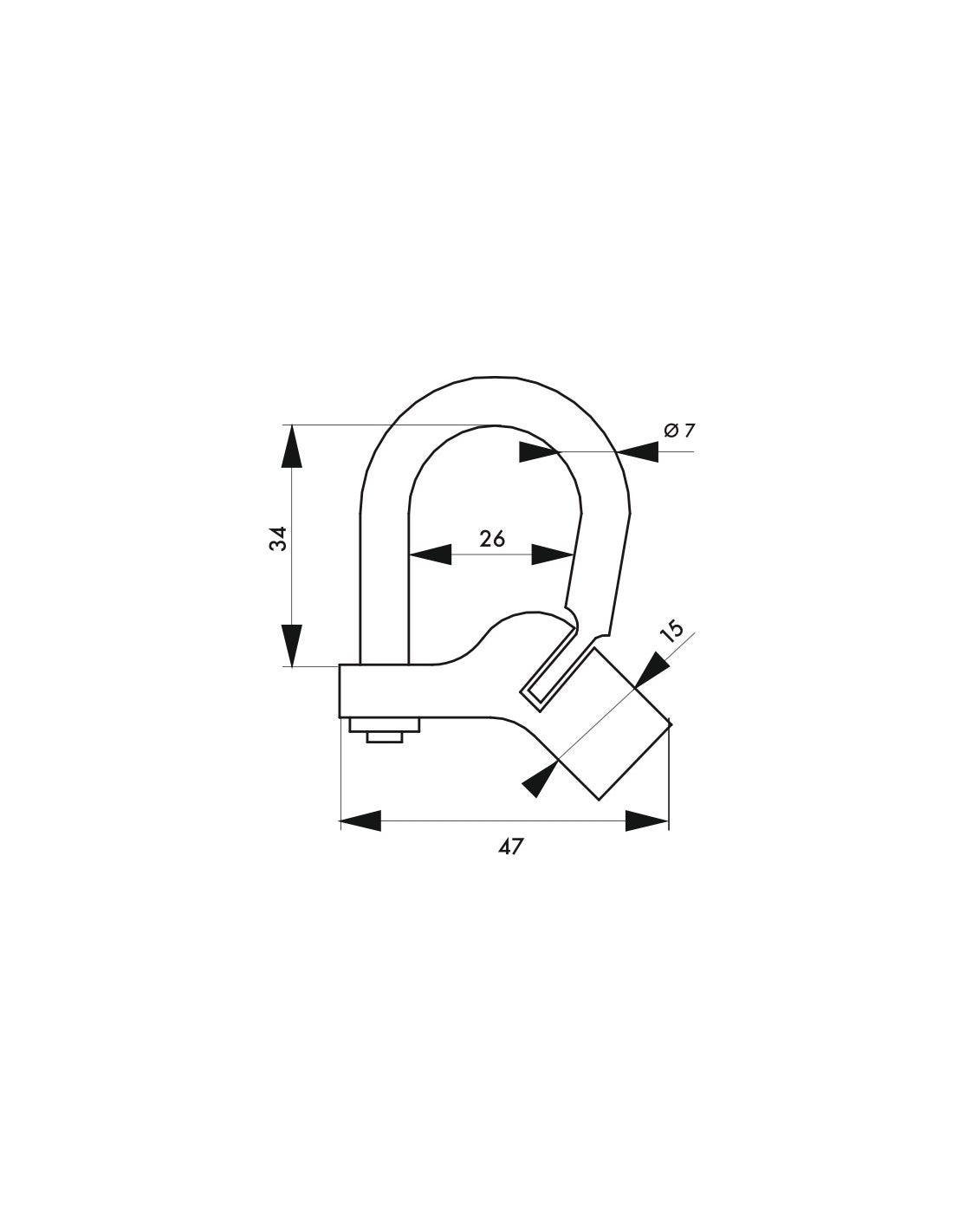Cadenas d'artillerie THIRARD - Vis triangulaire et talon coudé - 010290 - 5