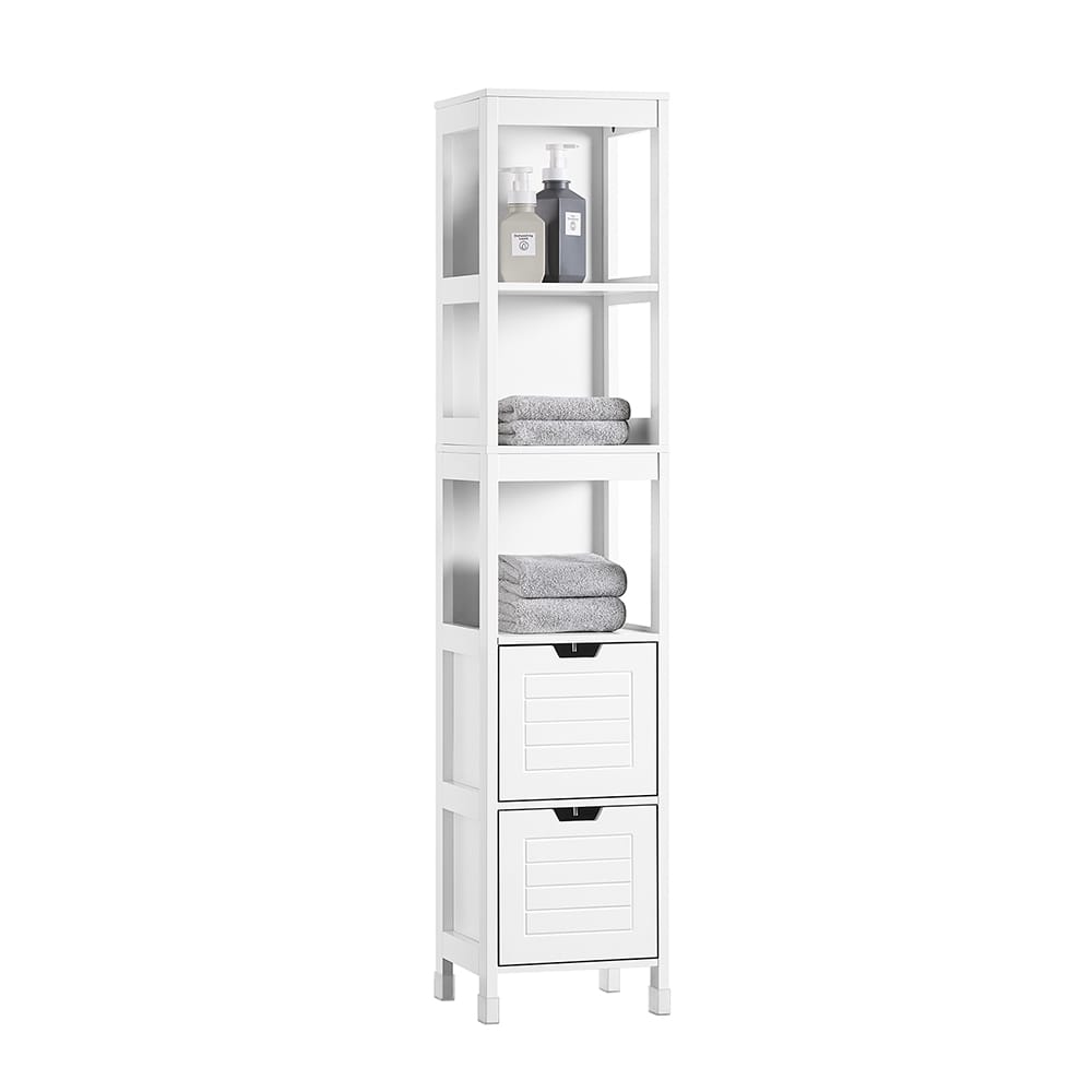 Meuble de salle de bain SoBuy Armoire pour Salle de Bain avec 2 Portes et 2 Paniers, Blanche, 170 cm Meuble de salle de bain SoBuy Armoire pour Salle de Bain avec 2 Portes et 2 Paniers, Blanche, 170 cm