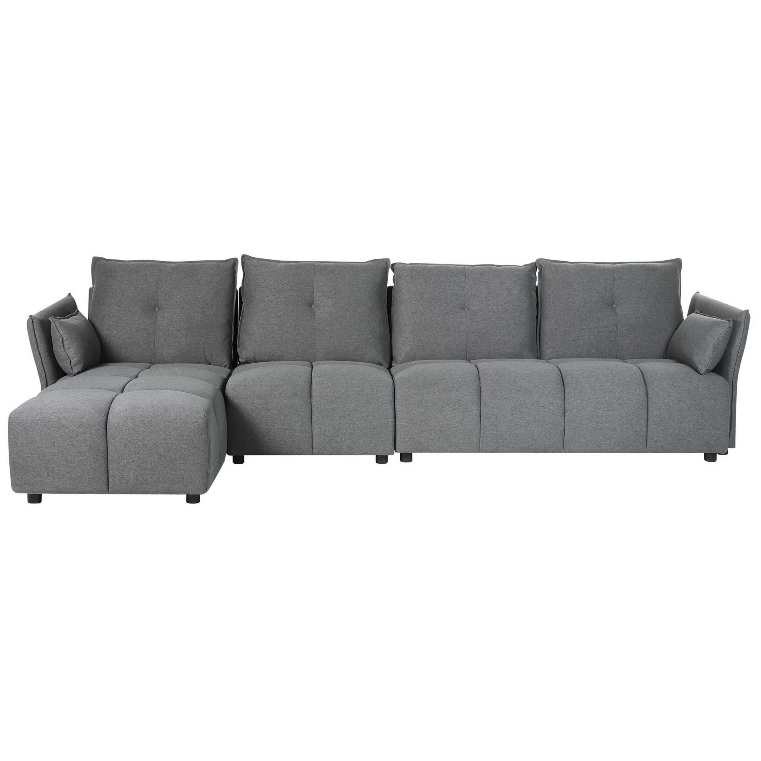 Divano Angolare Letto In Tessuto Marrone Scuro: Configurazione Destra, Collezione Aberdeen