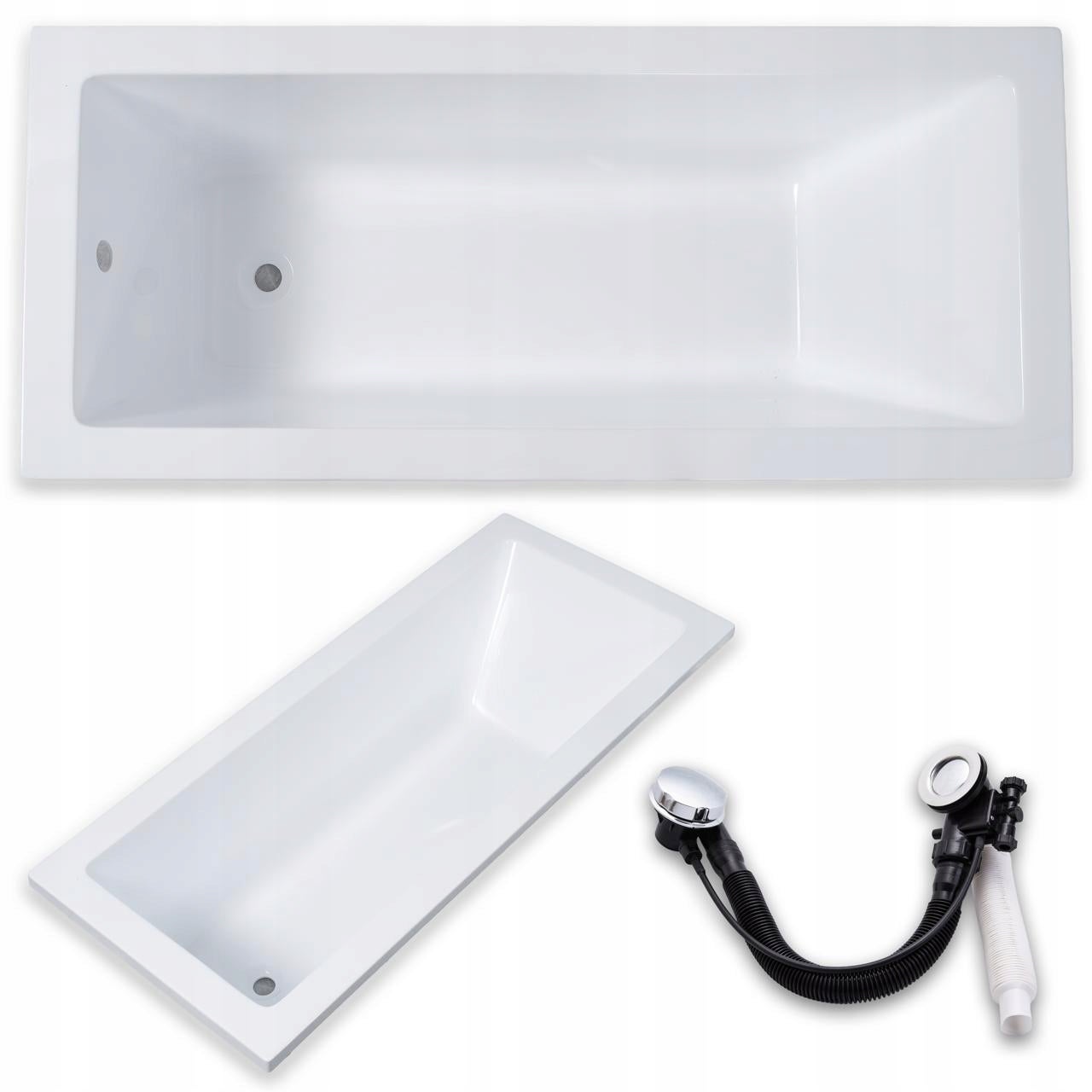 Wanna prostokątna biała Valencia AKRYLOWA PRAWA/LEWA 170 x 70Syfon Automat