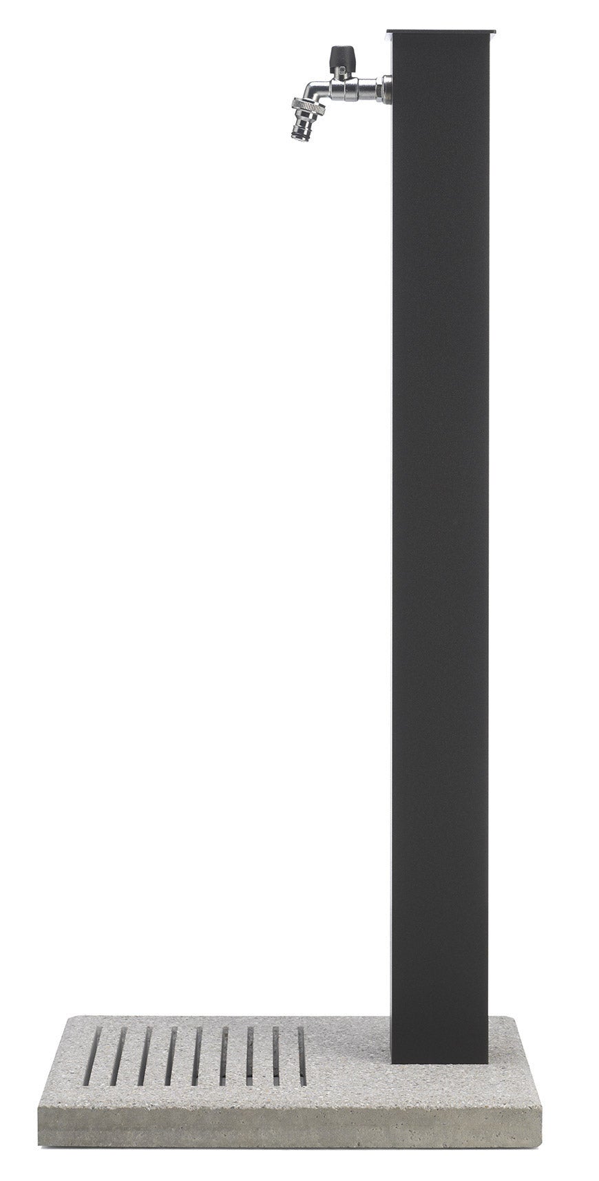 Belfer Fontaine de jardin en colonne en acier/aluminium - socle en ciment, Anthracite, élégante pour jardin - 100% Made in Italy - 8