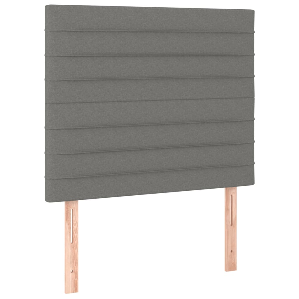 Cadre de lit sans matelas gris foncé 120 x 200 cm en tissu - 9