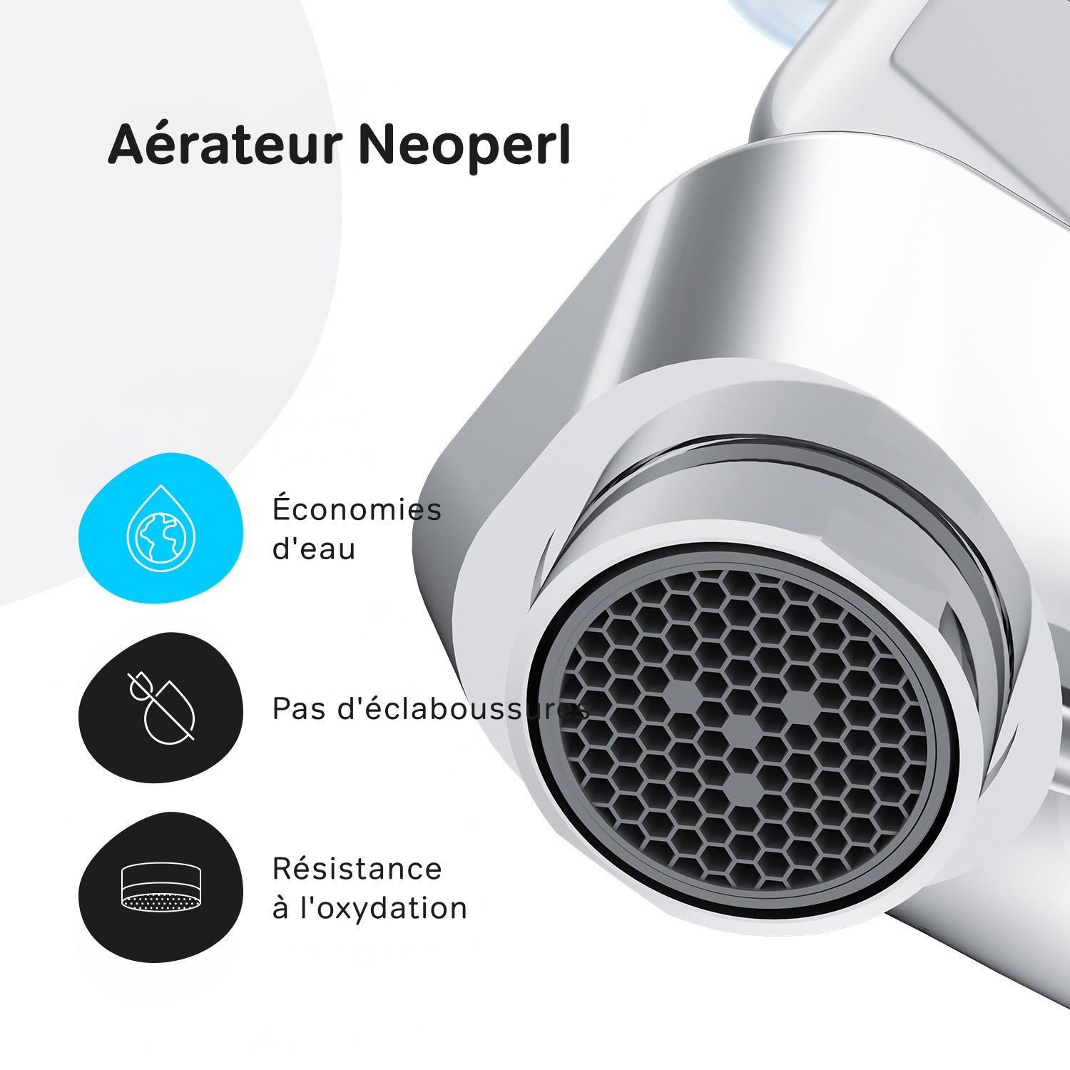Mitigeur de lavabo, Robinet de Lavabo, avec bonde clic clac, Robinet de lave-mains, Chromé, taille L, FTA92200 AM.PM - 5