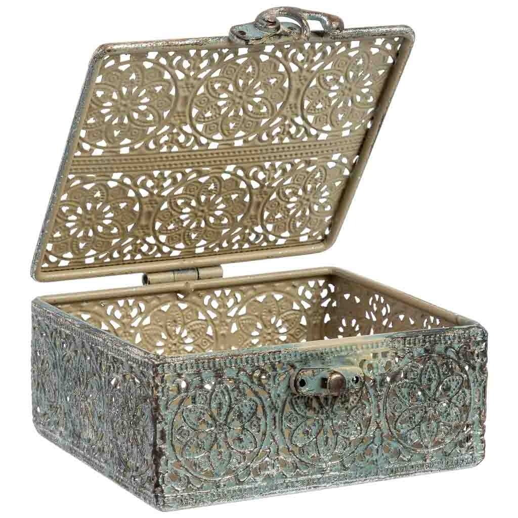 Boîte décorative en métal 13 x 13 x 6h cm | Leroy Merlin
