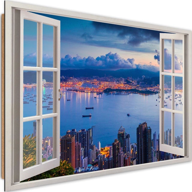 Tableau vue sur la ville des bois - 90 x 60 cm