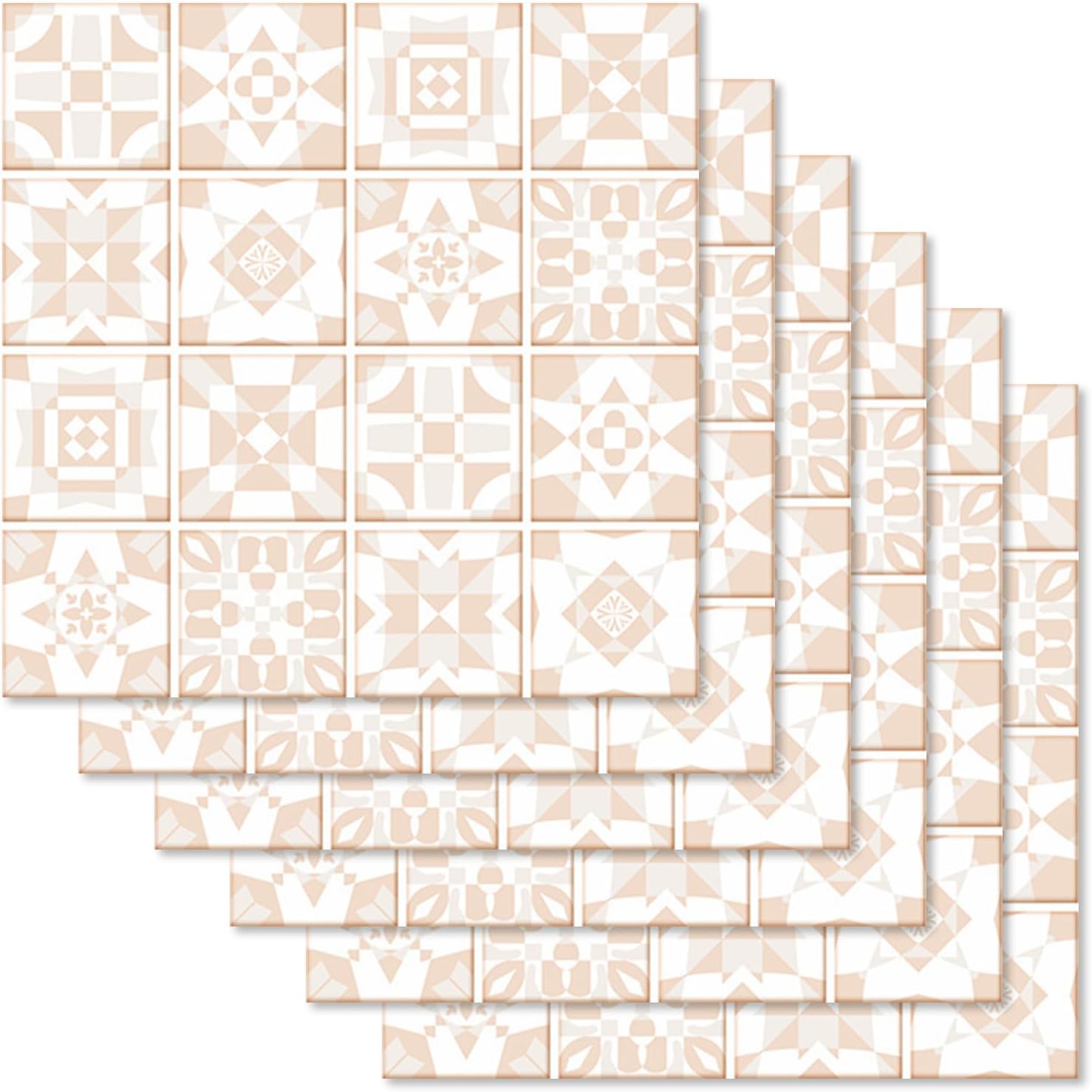 Zestaw 30 Naklejek Samoprzylepnych Wodoodpornych – Dekoracja Ścienna Marmur 20x20cm, Mandala do Kuchni i Łazienki