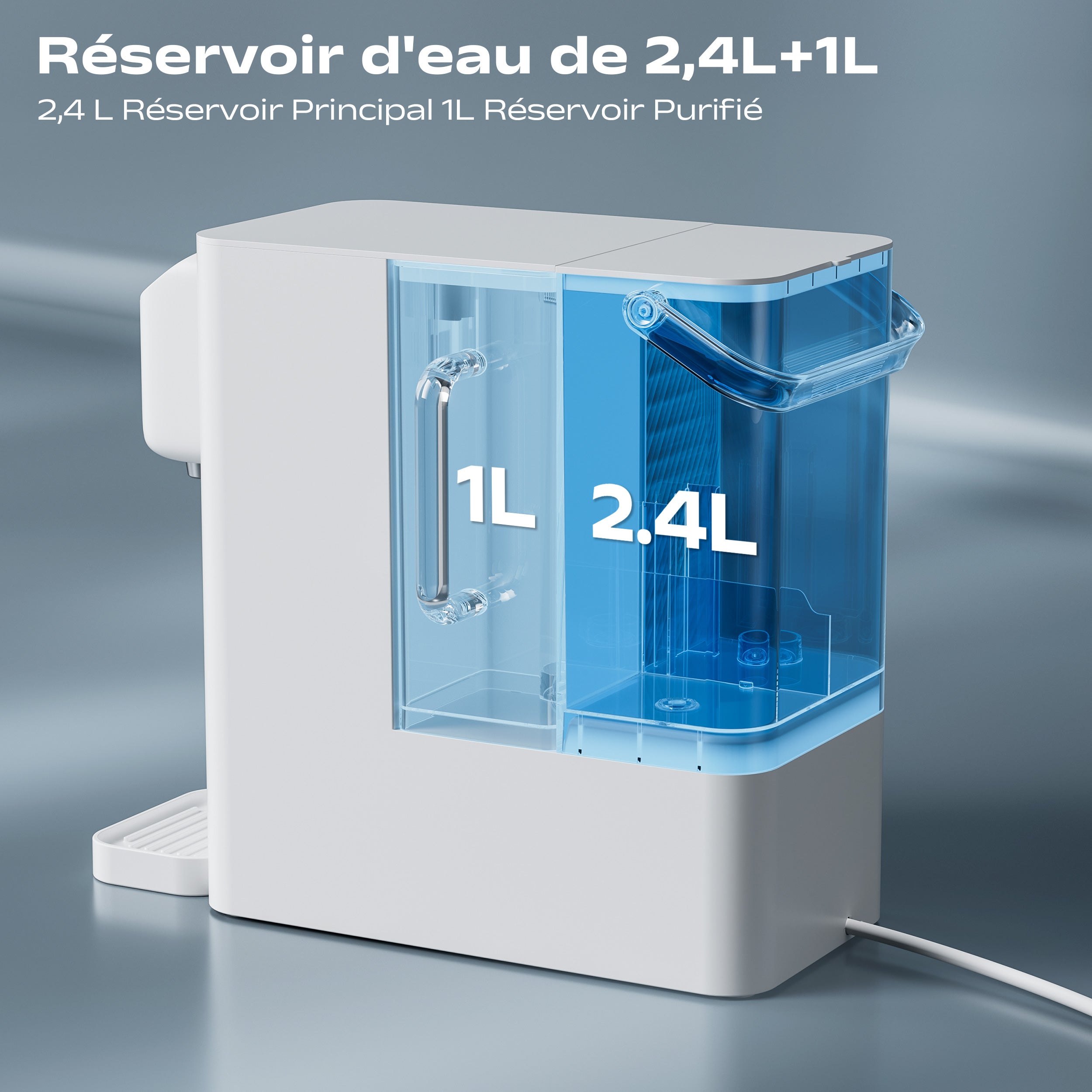 CIARRA x SUSGREENABLE Osmoseur inverse 4-en-1 sans installation 4 étapes de filtration 5 niveaux de température eau chaude 3 s Blanc SGIWDR04-W - 7