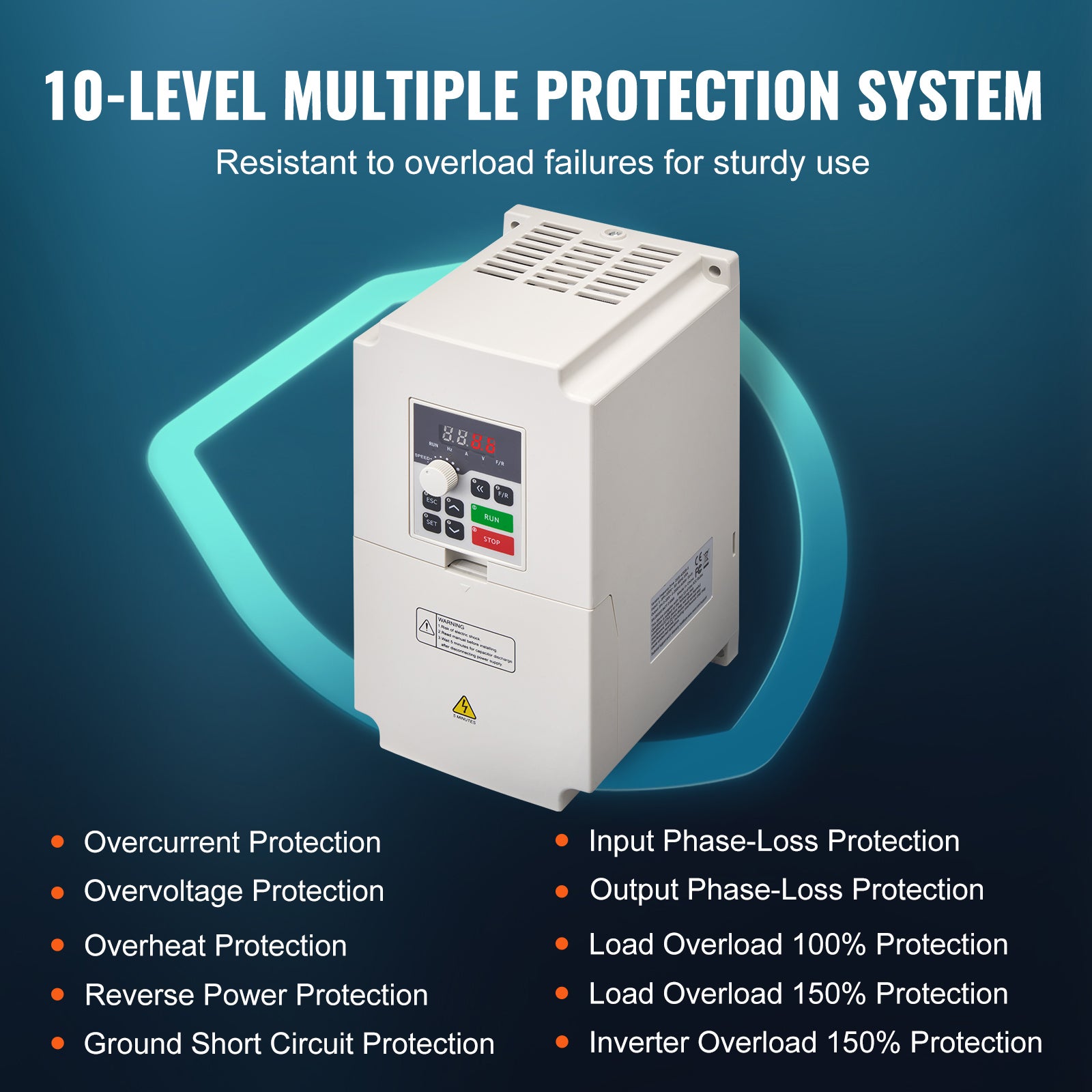 VFD 5CV, 4KW, 18A, entrée 1/3 phase AC 220V vers sortie 3 phases AC 0-220V, entrée 50/60Hz, sortie 0-2000Hz pour contrôle moteur broche SucceBuy - 6