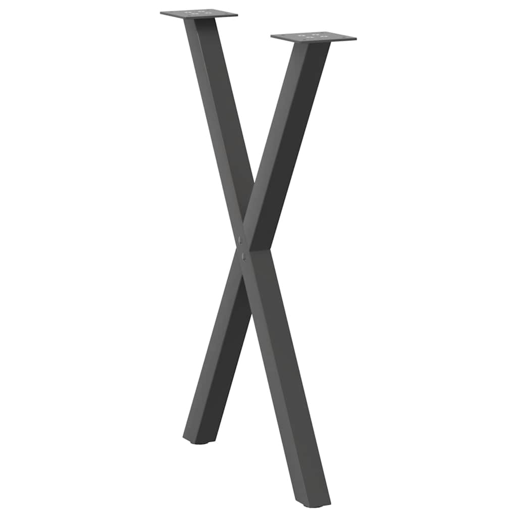 Maison Exclusive - Pieds de table à manger en forme de X, 2 pièces, anthracite, 57 x (72-73) cm, acier - 4