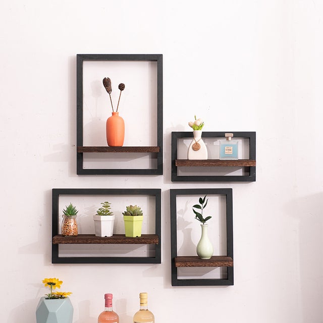 VidaXL Estantes De Pared 2 Uds, Estanterías Colgantes Con Barras, Muebles De TV Flotantes, Estanterías Expositoras Para Casa, Gris Sonoma