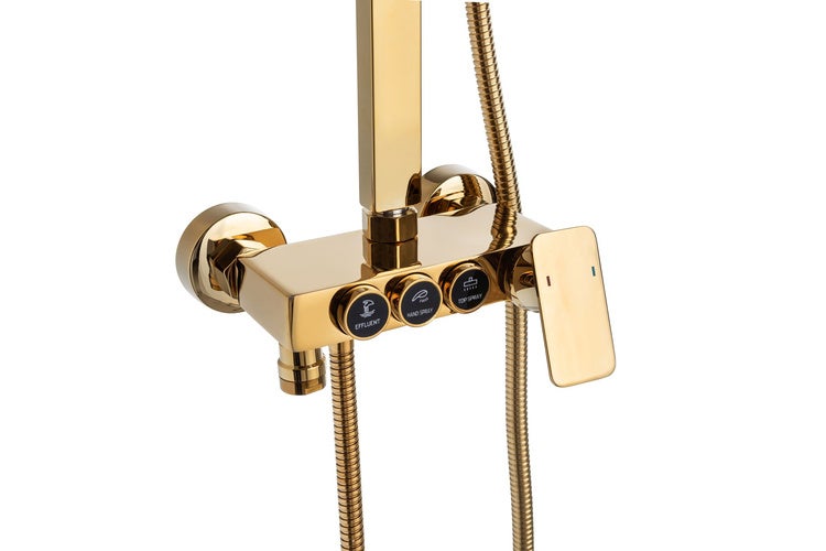 Conjunto de duche com torneira, Dourado - 3