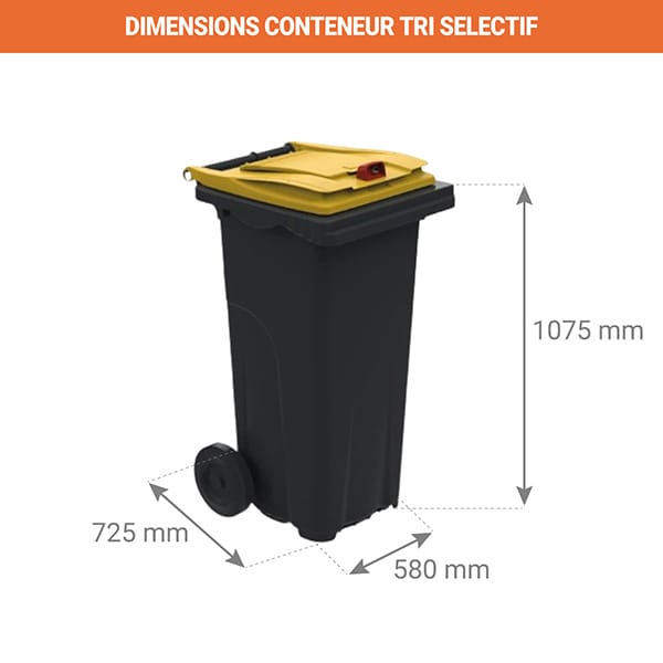 Poubelle Jaune Sac Poubelle Conteneur 240 Litres Conteneur